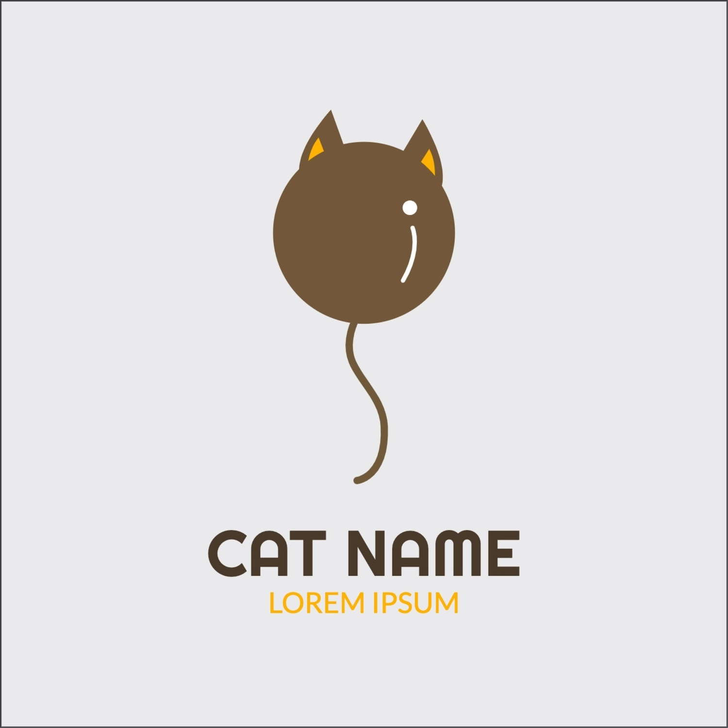 猫型風船のロゴ, おしゃれ, 作成, デザイン, ロゴテンプレート