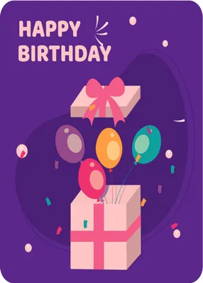 誕生日プレゼントの中から風船, birthday, present, gift, Birthday Card template