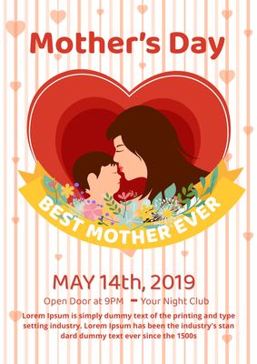 Poster template 2368, Mother&#39;s Day, MOTHERS'S DAY, Poster, Poster template