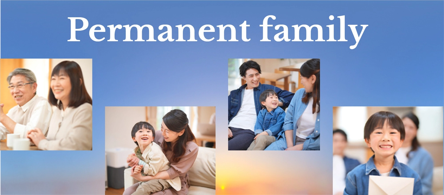 青背景で一家団欒の家族写真Facebook向けカバー, 幸せ, 日本人, 仲良し, Facebookカバーテンプレート