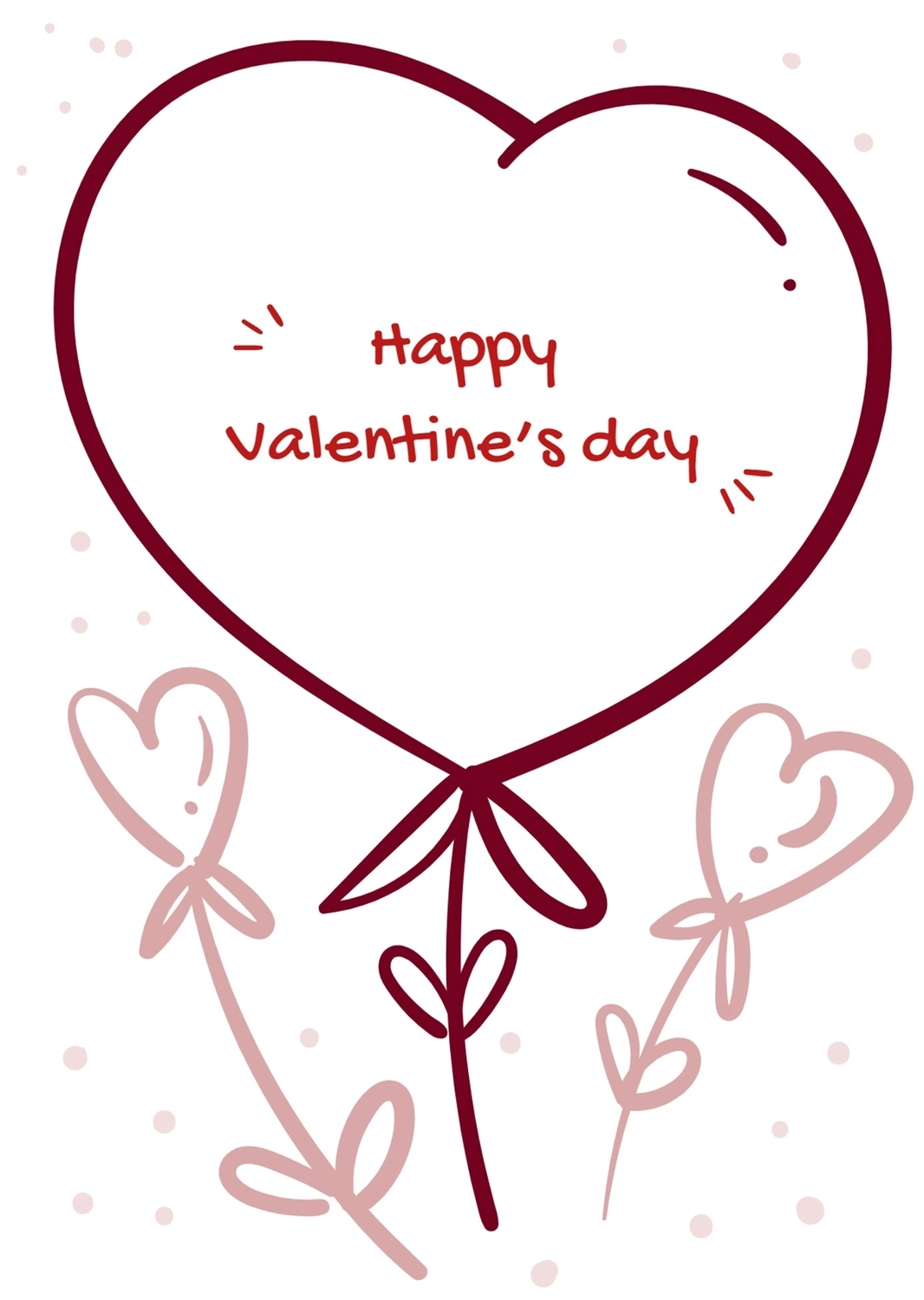 バレンタインデーグリーティングカード　ハートの植物, heart, create, design, message card template