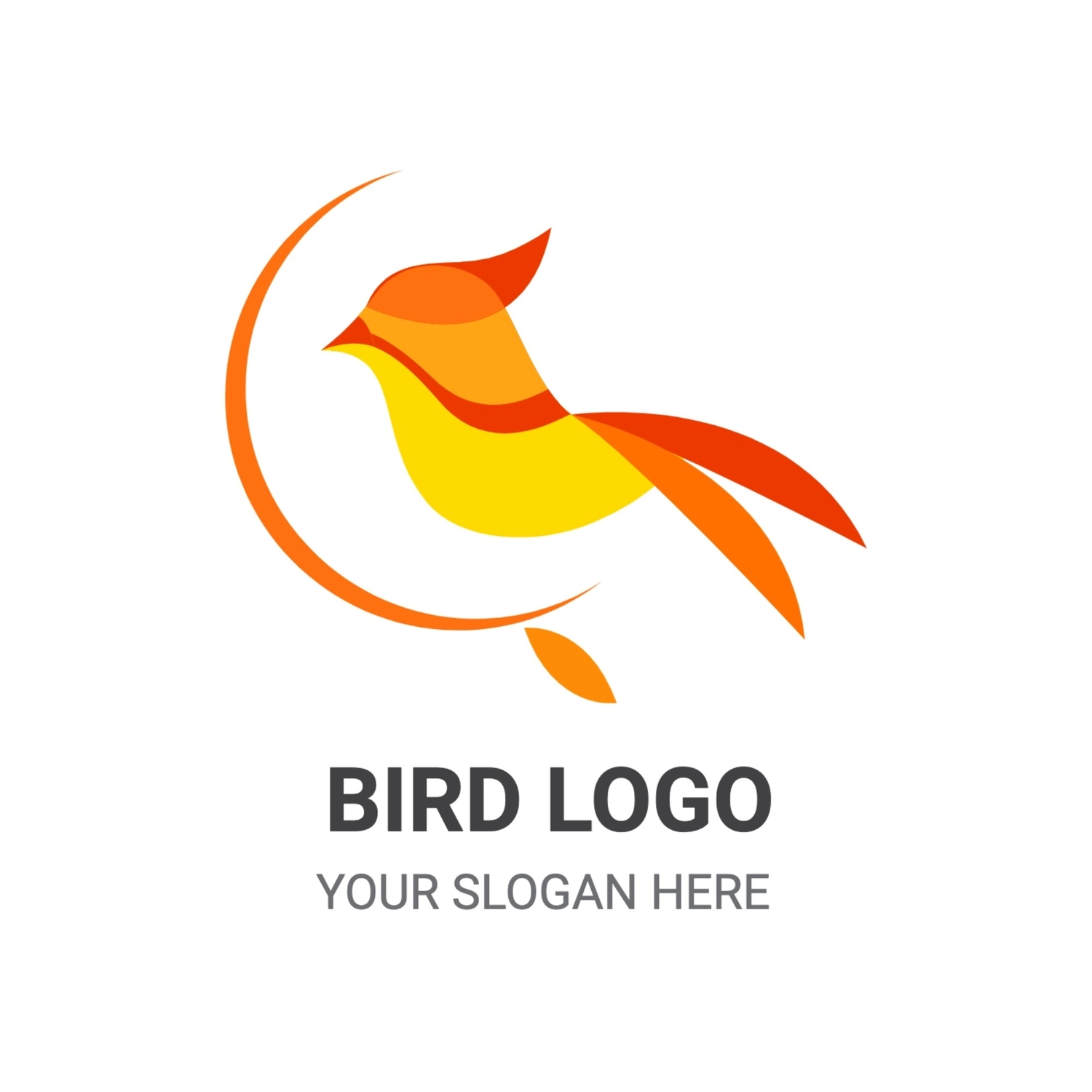 オレンジの鳥のロゴ, イラスト, 作成, デザイン, ロゴテンプレート