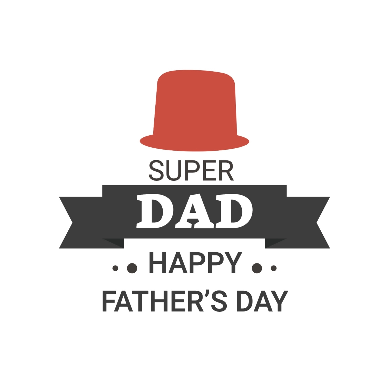 ハットの父の日ロゴ, 幸せな父の日, 白地, 白バック, ロゴテンプレート