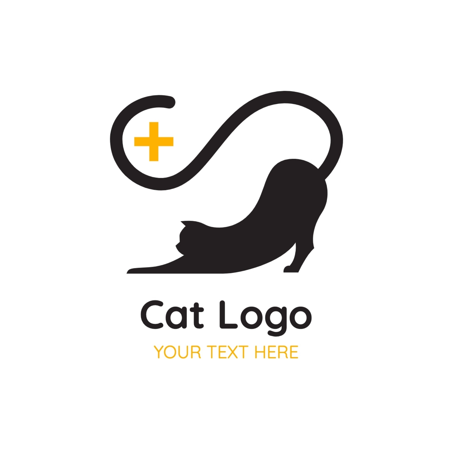 ネコのロゴ, シルエット, 作成, デザイン, ロゴテンプレート