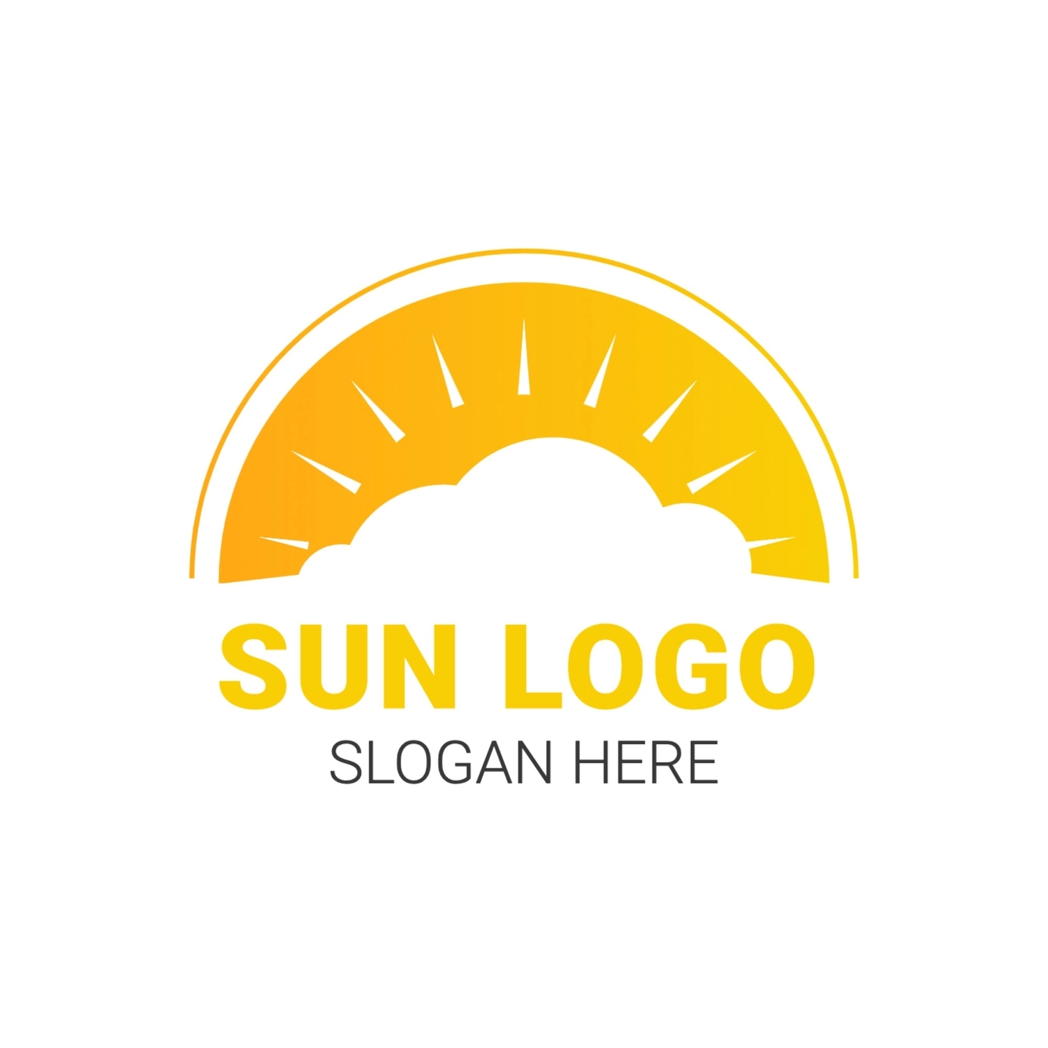 太陽のロゴ, オレンジ, 作成, デザイン, ロゴテンプレート