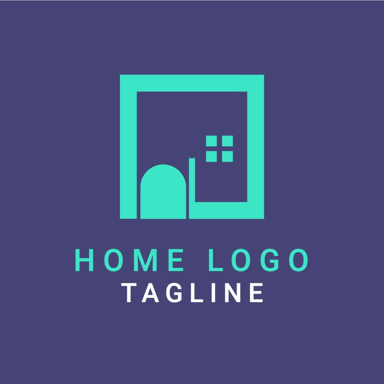 四角い不動産のロゴ, 平方, 紫の背景, 紫バック, ロゴテンプレート