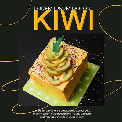 Instagram Post template 4103, cake, sweets, Kiwi cake, Instagram Post template