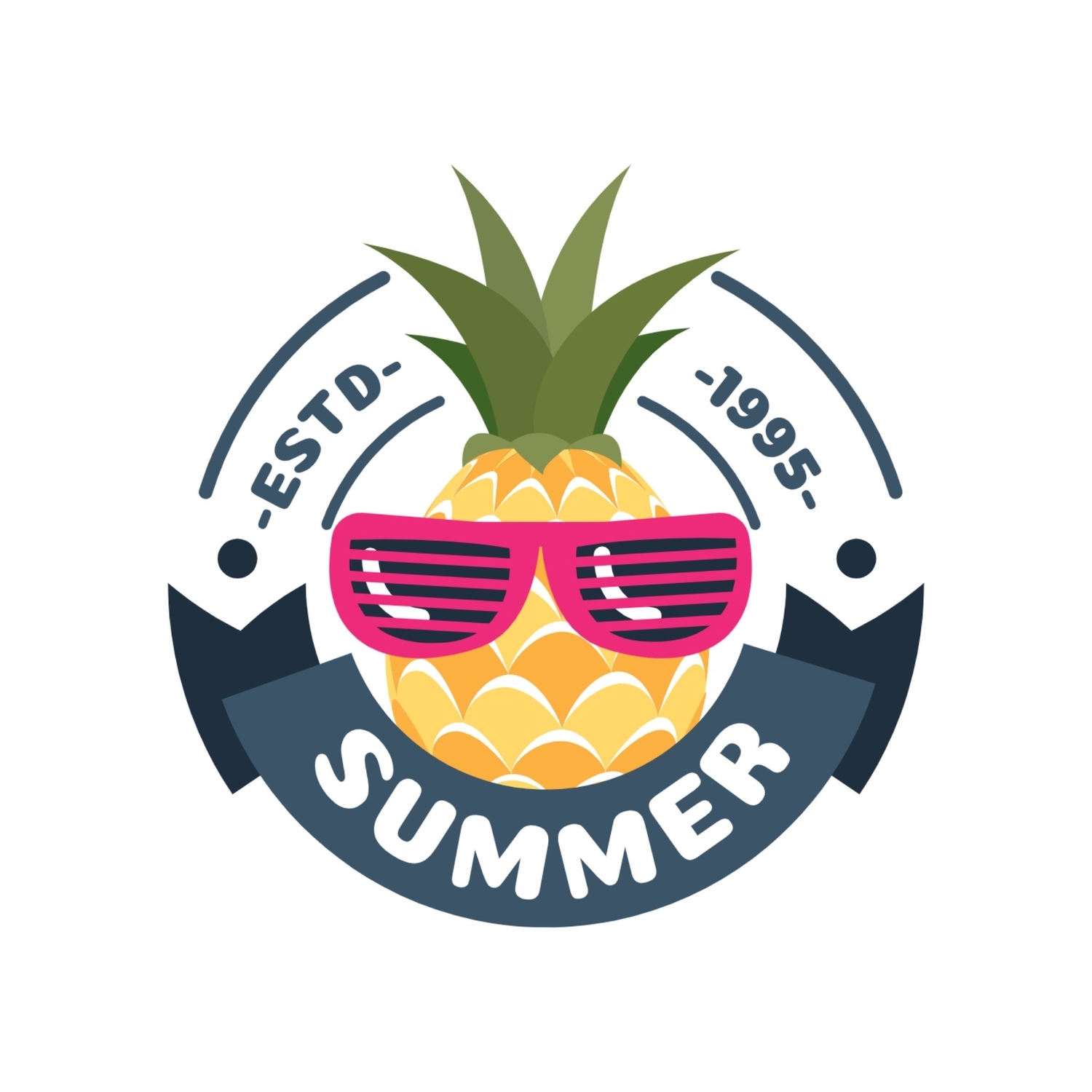 夏のパイナップルロゴの無料ロゴテンプレート 36 デザインac