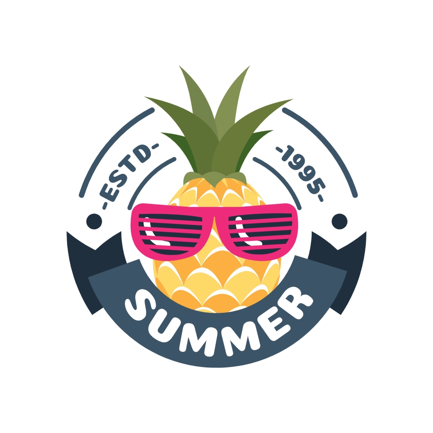夏のパイナップルロゴ, おしゃれ, 夏, 夏, ロゴテンプレート
