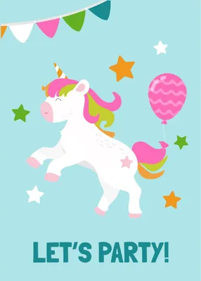 レッツパーティー ペガサス, ペガサス, 馬, 白馬, 誕生日カードテンプレート