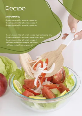 新鮮野菜のレシピ, vegetable, vegetable, salad, Recipe Card template