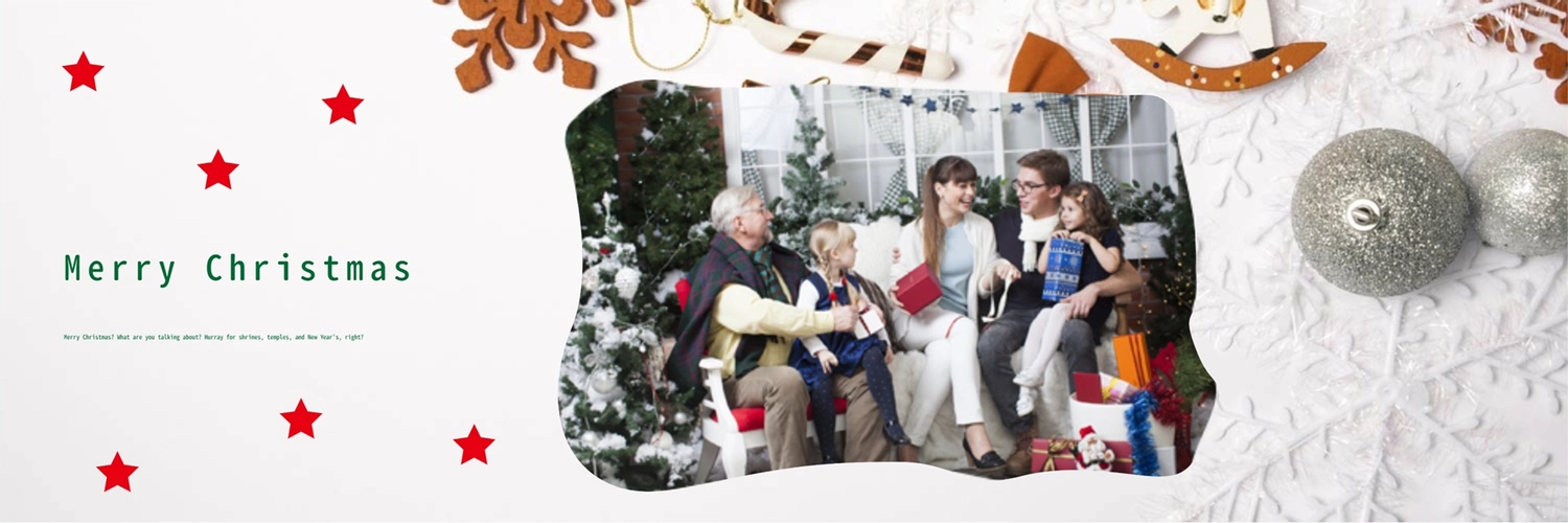 家族写真がおしゃれなクリスマスTwitter向けヘッダー, 세련된, 일가단계, 소녀, Twitter헤더 템플릿