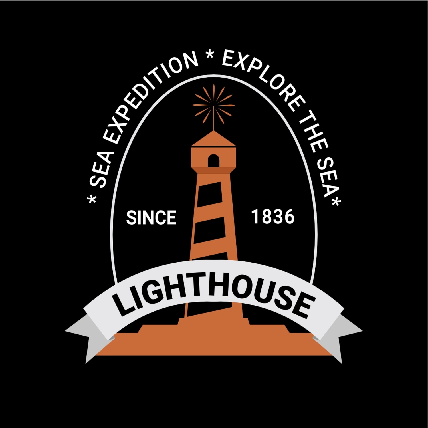 灯台のロゴ, 黒, 作成, デザイン, ロゴテンプレート