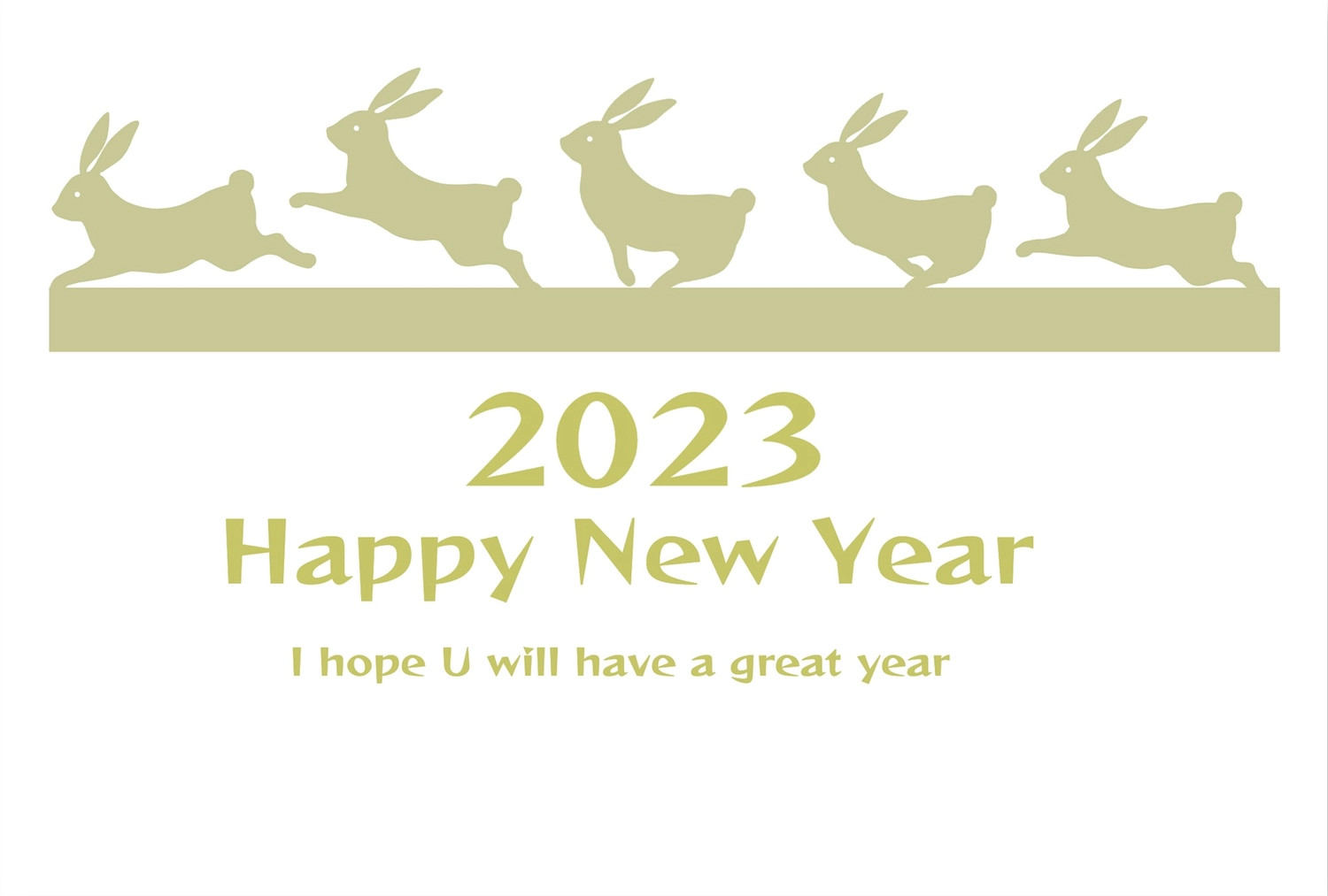 くすみカラーのうさぎ年賀状, animal, Dull color, concord, New Year Card template