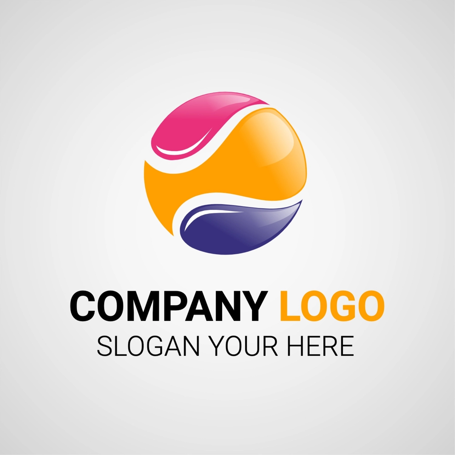 三色の球体のロゴ, 黃色, 創造, 設計, 商標 模板