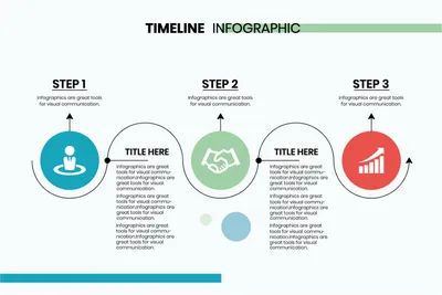 丸と曲線のタイムラインインフォグラフィック, Infographic, template, Timeline, Infographic template