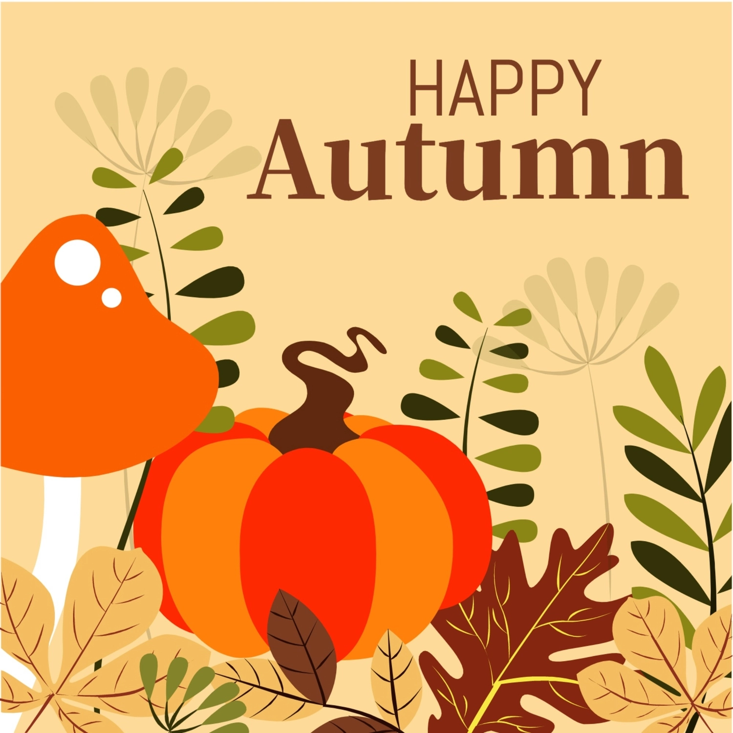 秋のグリーティングカード　かぼちゃ, 紅葉, 作成, デザイン, メッセージカードテンプレート
