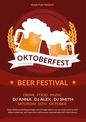 10月のイベント　乾杯, Beer, open bar, festival, Poster template