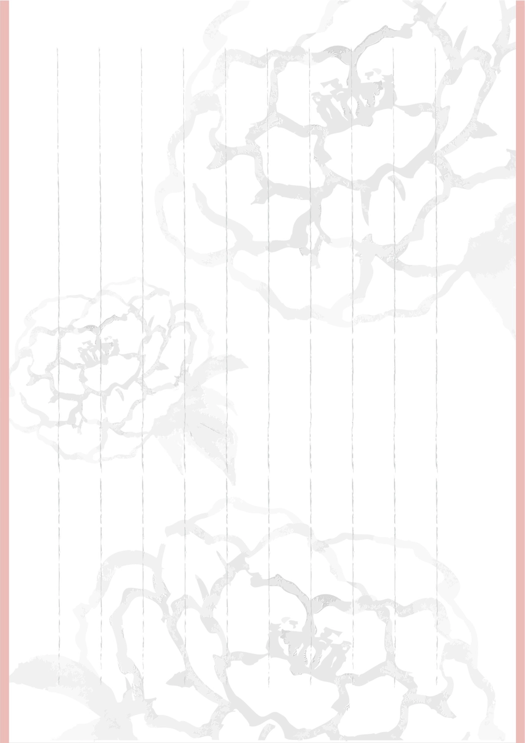 手描き花の縦書き便箋, 創建, 編輯, 設計, 便條紙 模板
