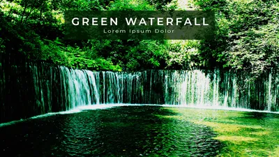 自然の滝, waterfall, green, nature, Zoom Virtual Background template