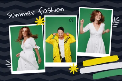 夏のファッション, Photo, collage, fashion, Photo Collage template