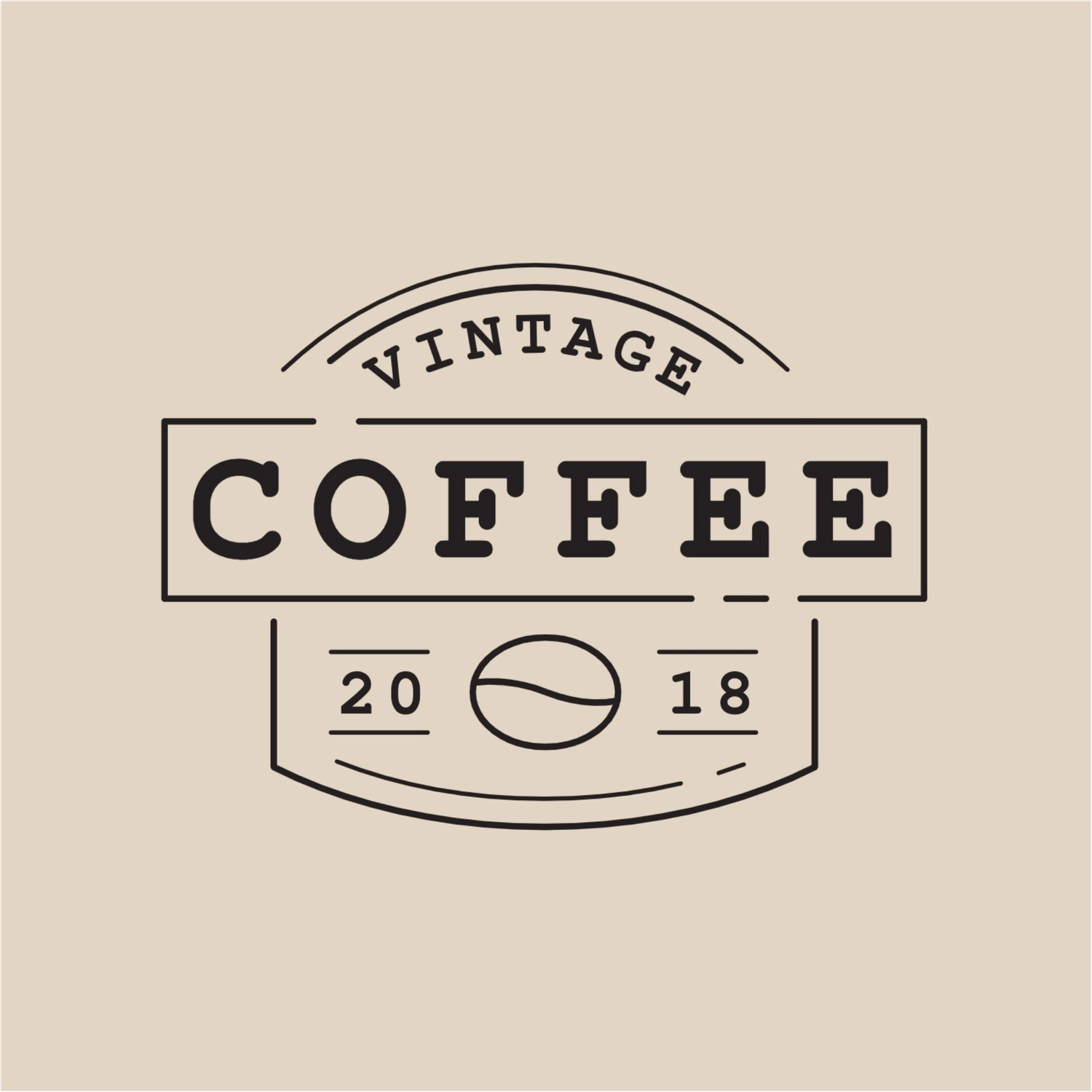 コーヒー豆のロゴ, ロゴ, ロゴマーク, ロゴタイプ, ロゴテンプレート