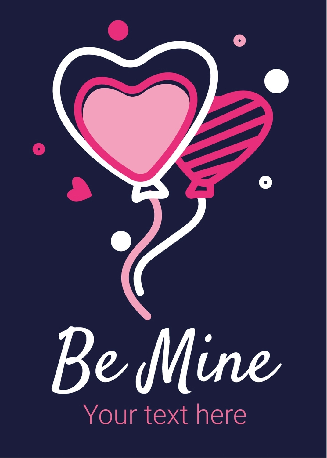 バレンタインデーグリーティングカード　ハートの風船, ハートの風船, 作成, デザイン, メッセージカードテンプレート
