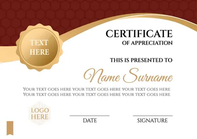申請証明書　亀甲とリボン, Application certificate, Red, gold, Certificate template
