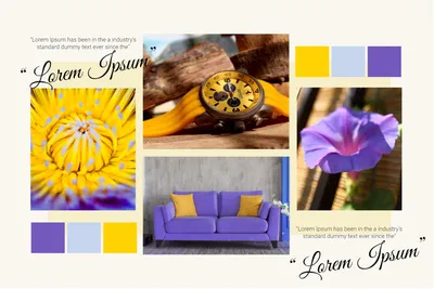 紫と黄色の花, Photo, collage, colorful, Photo Collage template