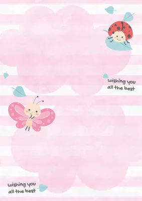 虫さんからのお便り, Ladybug, cute, Tiny, Letter template