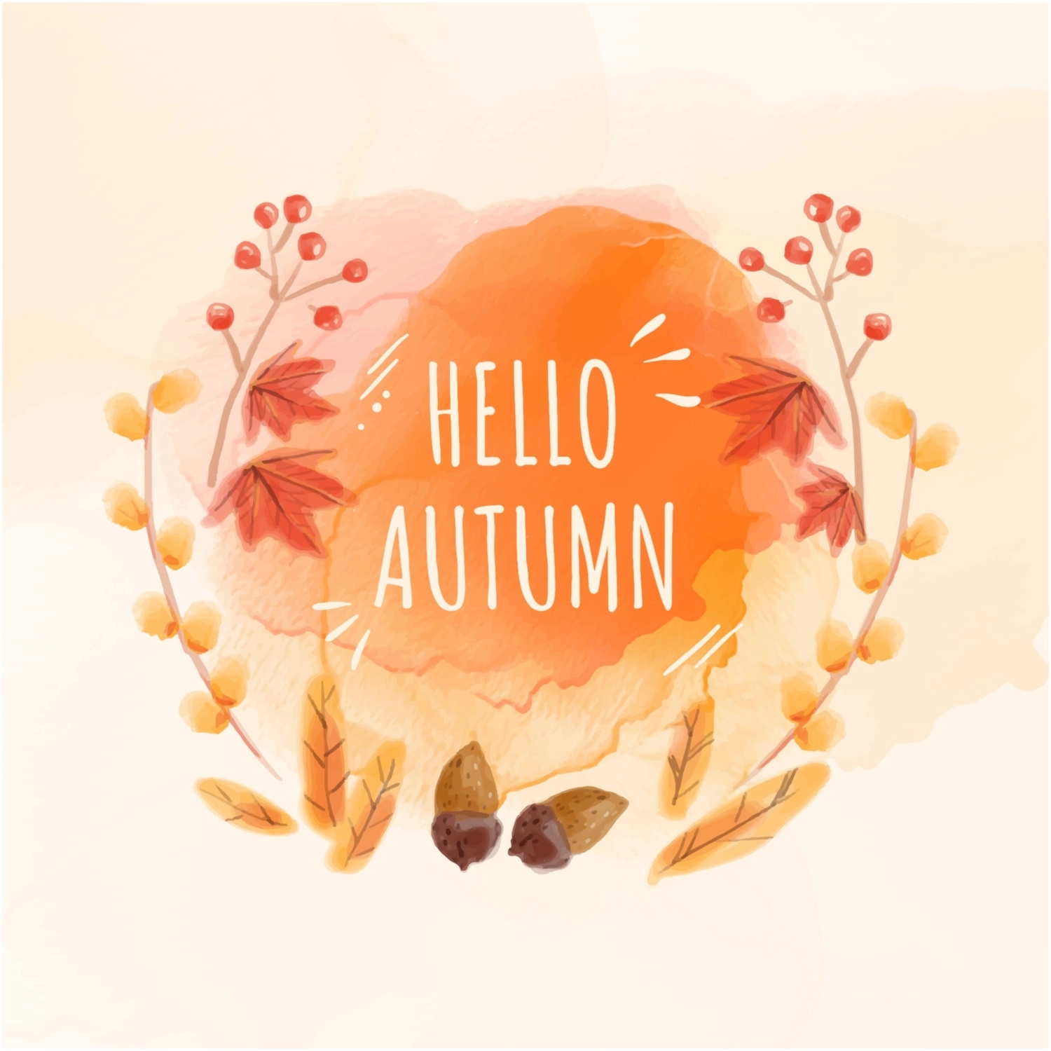 秋のグリーティングカード　秋の植物, もみじ, 作成, デザイン, メッセージカードテンプレート