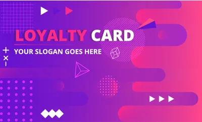 ロイヤリティカード　紫, Loyalty card, purple, pink, Shop Card template