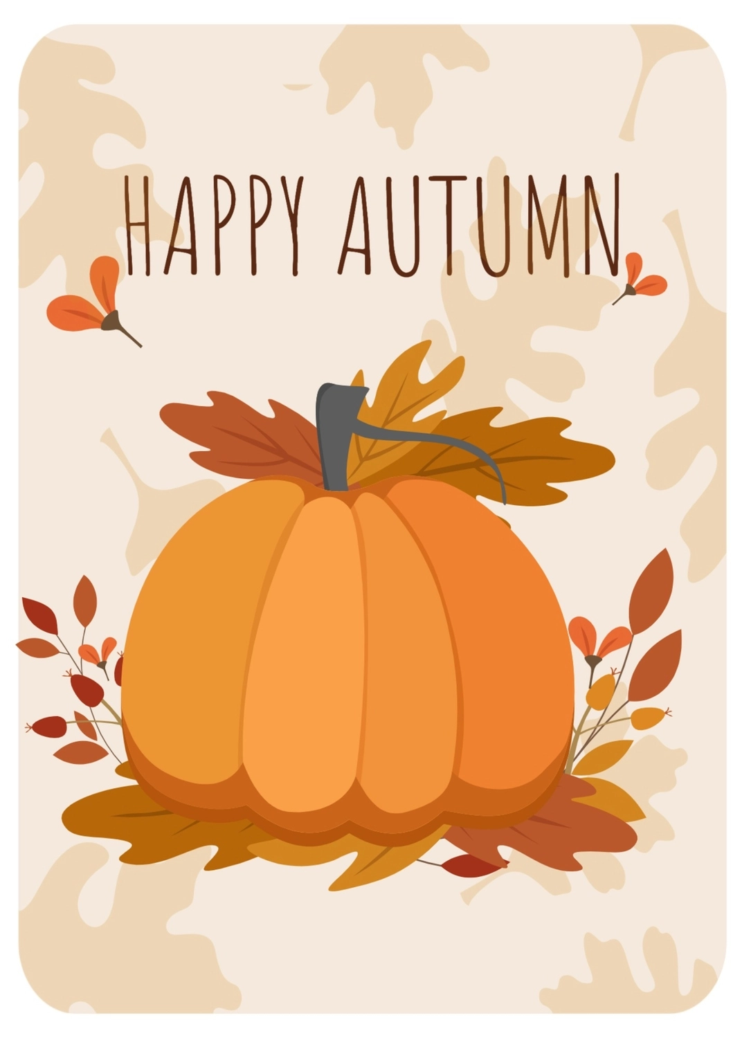 秋のグリーティングカード　かぼちゃ, 秋の色, 作成, デザイン, メッセージカードテンプレート