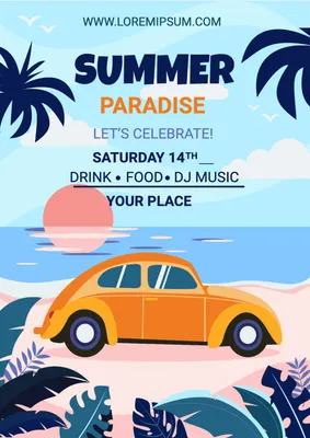 サマーパーティー　ポスター, summer, summer, party, Poster template