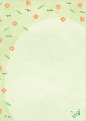 緑背景の花柄, 便箋, 手紙, シンプル, 便箋テンプレート