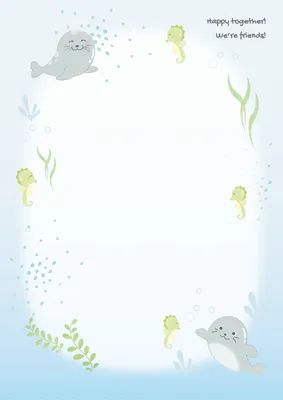 キュートなアザラシ, seal, cute, Tiny, Letter template