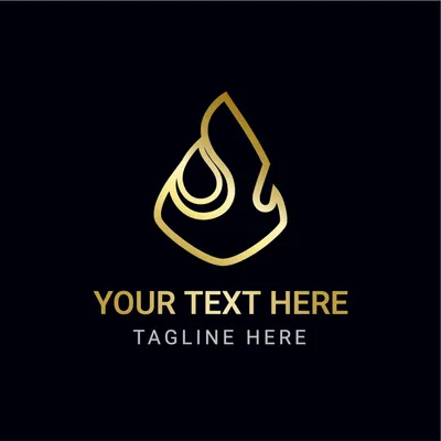 金色の炎のロゴ, logo, Logo, Logotype, Logo template