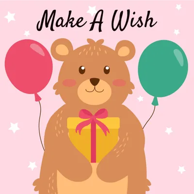 くまとプレゼント, Bear, birthday, present, Birthday Card template