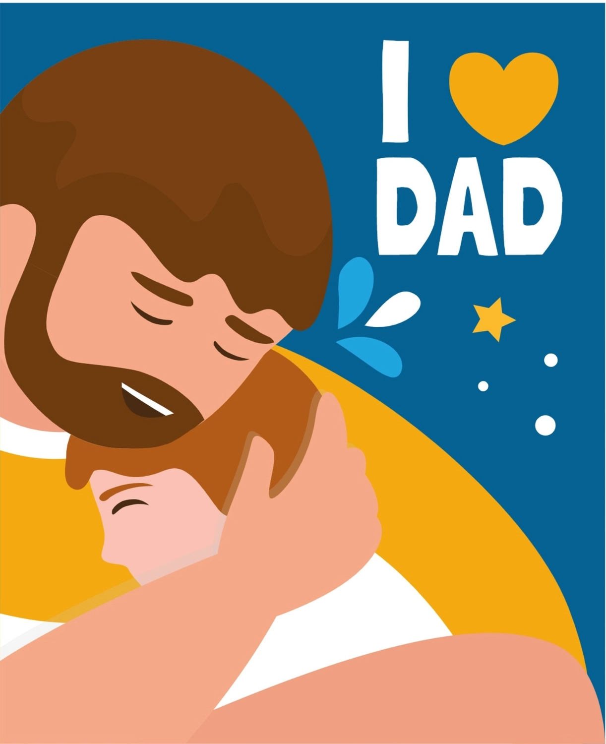 父の日グリーティングカード　子どもを抱きしめるお父さん, 抱きしめる, 作成, デザイン, グリーティングカードテンプレート