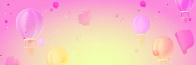 ピンク色と黄色背景の気球デザイン, デザイン, 編集, 作成, Twitterヘッダーテンプレート