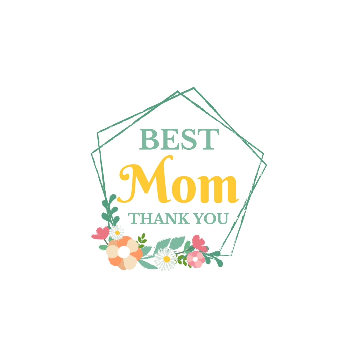 花の母の日ロゴ, ありがとうございました, 作成, デザイン, ロゴテンプレート
