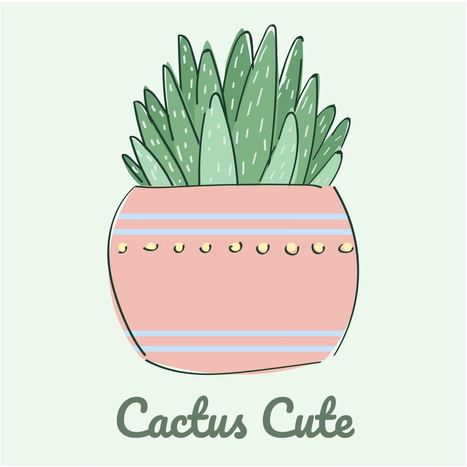 多肉植物グリーティングカード, Cactus Cute, create, design, message card template