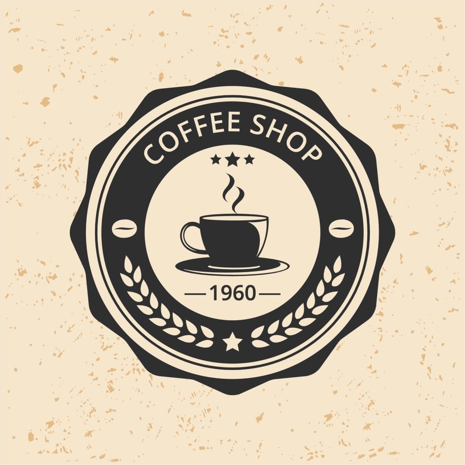 コーヒーショップのロゴ, コーヒー, おしゃれ, 男前, ロゴテンプレート