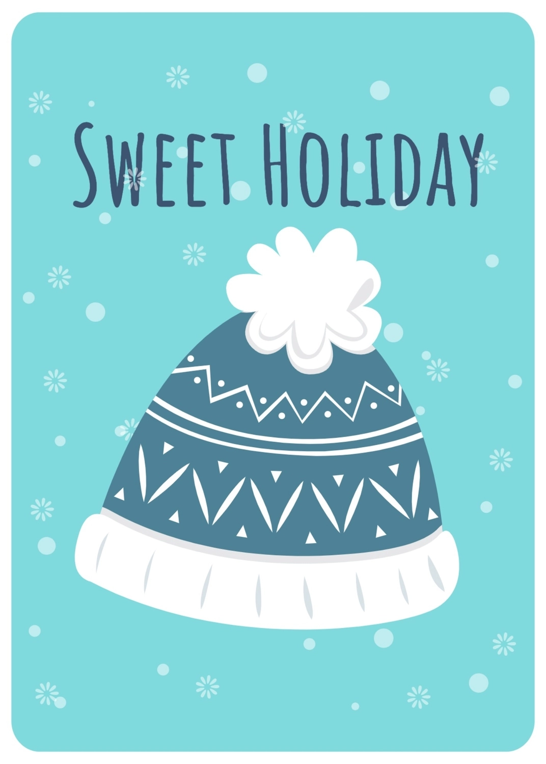 冬のグリーティングカード　ニット帽, アクアランド, 作成, デザイン, メッセージカードテンプレート
