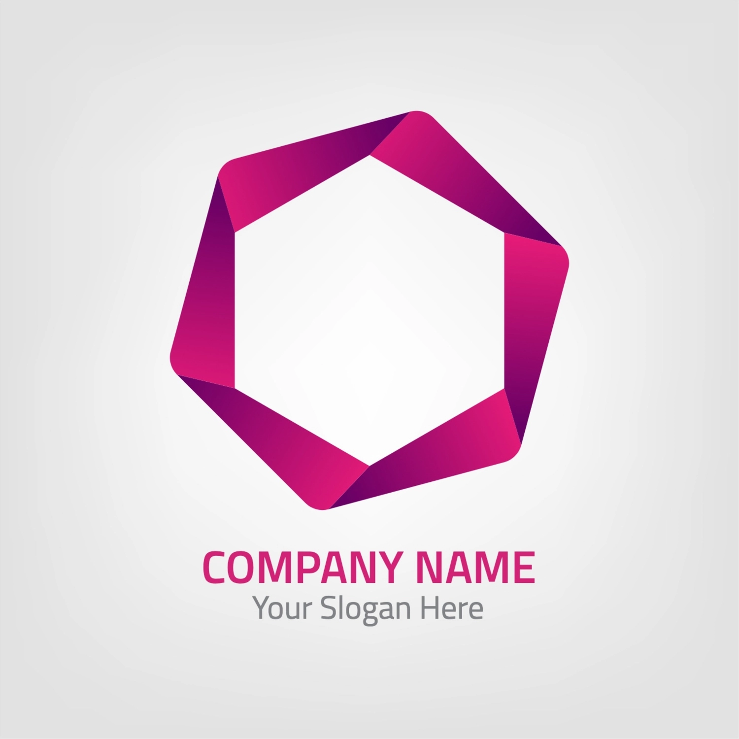 ピンクの六角形のロゴ, ロゴ, ロゴマーク, ロゴタイプ, ロゴテンプレート