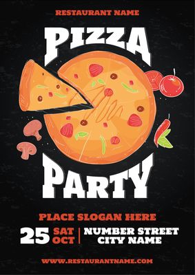 食のイベント　ピザ, pizza, diet, event, Poster template