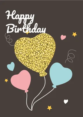 誕生日カード　ハートの風船, Birthday card, birthday, card, Birthday Card template
