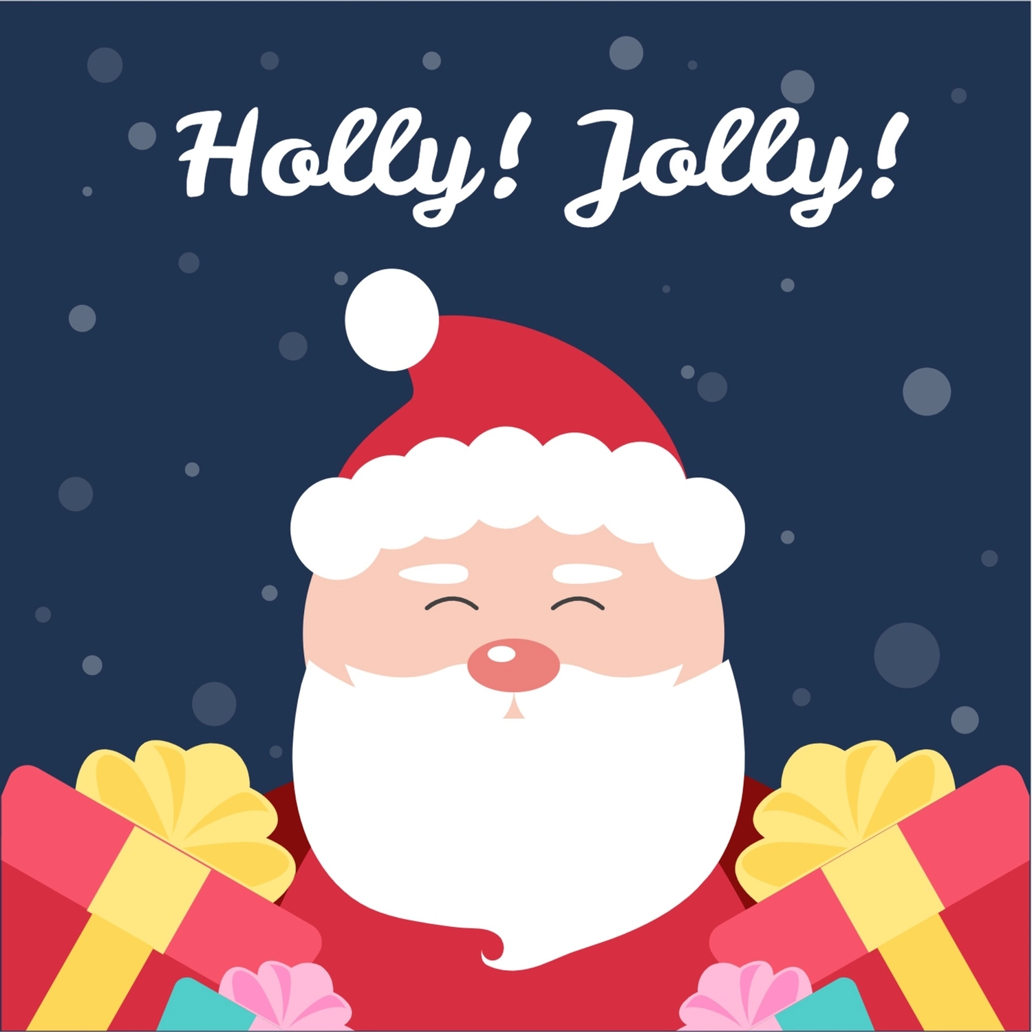 クリスマスグリーティングカード　サンタさん, 夜, クリスマスカード, 作成, メッセージカードテンプレート