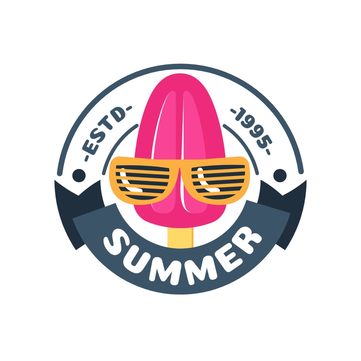 夏のアイスキャンディーロゴ, イラスト, 作成, デザイン, ロゴテンプレート