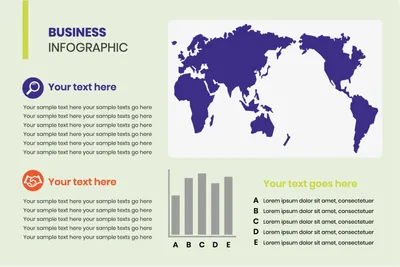 世界地図のビジネスインフォグラフィック, Infographic, template, Guidelines, Infographic template